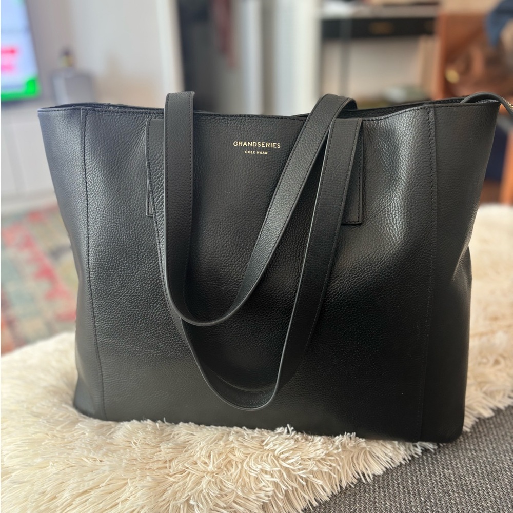 Cole Haan Black Leather Tote Bag
